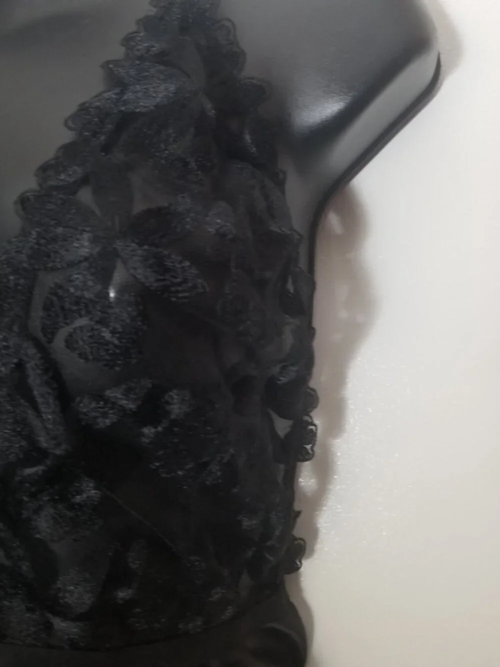 Victoria Secret Women's Black Babydoll Fairycore Floral Mesh Slip Dress Sz L